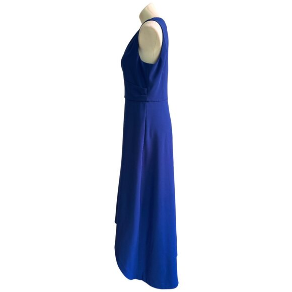 Kay Unger New York Blue Sleeveless Hi-Low Evening Gown, Size 12 Formal Elegant - Picture 7 of 11